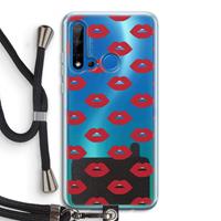 CaseCompany Lips: Huawei P20 Lite (2019) Transparant Hoesje met koord