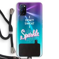 CaseCompany Sparkle quote: Oppo A92 Transparant Hoesje met koord