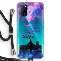 CaseCompany Stars quote: Oppo A92 Transparant Hoesje met koord