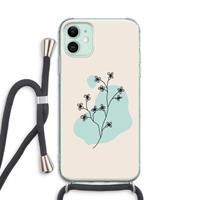 CaseCompany Love your petals: iPhone 11 Transparant Hoesje met koord