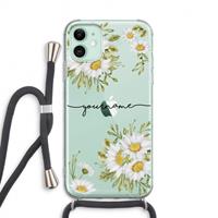 CaseCompany Daisies: iPhone 11 Transparant Hoesje met koord