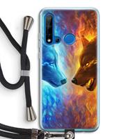 CaseCompany Fire & Ice: Huawei P20 Lite (2019) Transparant Hoesje met koord