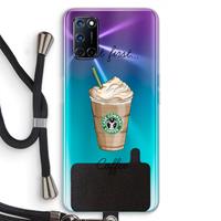 CaseCompany But first coffee: Oppo A92 Transparant Hoesje met koord