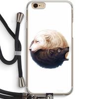 CaseCompany Yin Yang Wolves: iPhone 6 / 6S Transparant Hoesje met koord