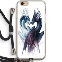 CaseCompany Yin Yang Dragons: iPhone 6 / 6S Transparant Hoesje met koord