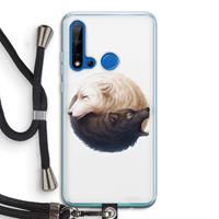 CaseCompany Yin Yang Wolves: Huawei P20 Lite (2019) Transparant Hoesje met koord