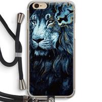 CaseCompany Darkness Lion: iPhone 6 / 6S Transparant Hoesje met koord