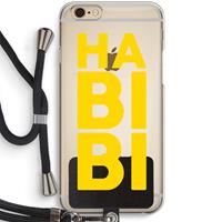 CaseCompany Habibi Blue: iPhone 6 / 6S Transparant Hoesje met koord