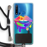 CaseCompany Lip Palette: Huawei P20 Lite (2019) Transparant Hoesje met koord