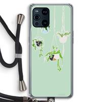 CaseCompany Hang In There: Oppo Find X3 Transparant Hoesje met koord