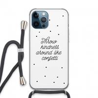 CaseCompany Confetti: iPhone 13 Pro Max Transparant Hoesje met koord