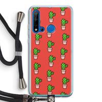 CaseCompany Mini cactus: Huawei P20 Lite (2019) Transparant Hoesje met koord