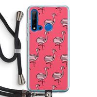 CaseCompany Flamingo: Huawei P20 Lite (2019) Transparant Hoesje met koord