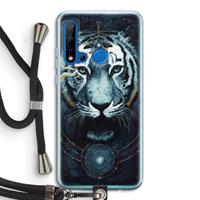 CaseCompany Darkness Tiger: Huawei P20 Lite (2019) Transparant Hoesje met koord