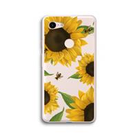 CaseCompany Sunflower and bees: Google Pixel 3 XL Transparant Hoesje