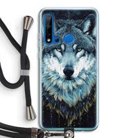 CaseCompany Darkness Wolf: Huawei P20 Lite (2019) Transparant Hoesje met koord