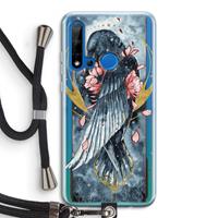 CaseCompany Golden Raven: Huawei P20 Lite (2019) Transparant Hoesje met koord