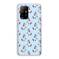 CaseCompany Eenhoorns overal: Oppo A95 5G Transparant Hoesje