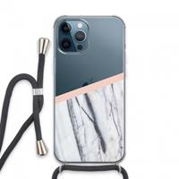 CaseCompany A touch of peach: iPhone 13 Pro Max Transparant Hoesje met koord