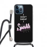 CaseCompany Sparkle quote: iPhone 13 Pro Max Transparant Hoesje met koord
