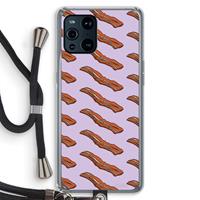 CaseCompany Bacon to my eggs #2: Oppo Find X3 Transparant Hoesje met koord