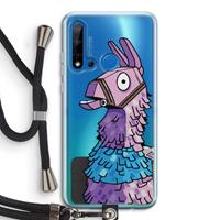 CaseCompany Lama: Huawei P20 Lite (2019) Transparant Hoesje met koord