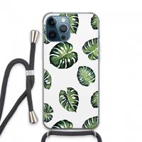 CaseCompany Tropische bladeren: iPhone 13 Pro Max Transparant Hoesje met koord