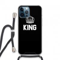 CaseCompany King zwart: iPhone 13 Pro Max Transparant Hoesje met koord