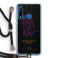 CaseCompany Praying For My Haters: Huawei P20 Lite (2019) Transparant Hoesje met koord