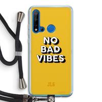 CaseCompany No Bad Vibes: Huawei P20 Lite (2019) Transparant Hoesje met koord