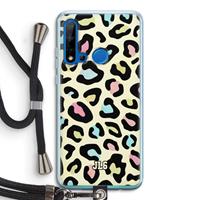 CaseCompany Leopard pattern: Huawei P20 Lite (2019) Transparant Hoesje met koord