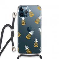 CaseCompany Ananasjes: iPhone 13 Pro Max Transparant Hoesje met koord