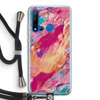 CaseCompany Pastel Echoes: Huawei P20 Lite (2019) Transparant Hoesje met koord