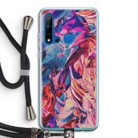 CaseCompany Pink Orchard: Huawei P20 Lite (2019) Transparant Hoesje met koord