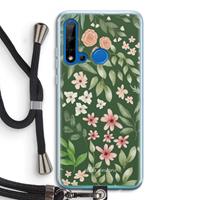 CaseCompany Botanical green sweet flower heaven: Huawei P20 Lite (2019) Transparant Hoesje met koord