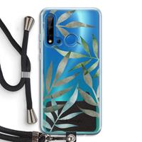 CaseCompany Tropical watercolor leaves: Huawei P20 Lite (2019) Transparant Hoesje met koord