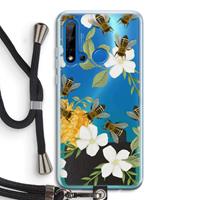 CaseCompany No flowers without bees: Huawei P20 Lite (2019) Transparant Hoesje met koord