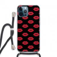 CaseCompany Lips: iPhone 13 Pro Max Transparant Hoesje met koord