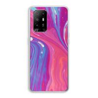 CaseCompany Paarse stroom: Oppo A95 5G Transparant Hoesje