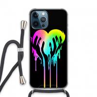CaseCompany Hold My Heart: iPhone 13 Pro Max Transparant Hoesje met koord