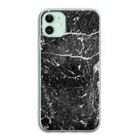CaseCompany Zwart marmer: iPhone 11 Transparant Hoesje