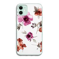 CaseCompany Geschilderde bloemen: iPhone 11 Transparant Hoesje