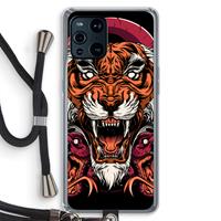 CaseCompany Tiger and Rattlesnakes: Oppo Find X3 Transparant Hoesje met koord
