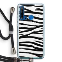 CaseCompany Zebra pattern: Huawei P20 Lite (2019) Transparant Hoesje met koord