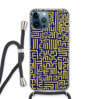 CaseCompany Majorelle Blue Print: iPhone 13 Pro Max Transparant Hoesje met koord