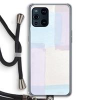 CaseCompany Square pastel: Oppo Find X3 Transparant Hoesje met koord