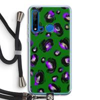 CaseCompany Green Cheetah: Huawei P20 Lite (2019) Transparant Hoesje met koord