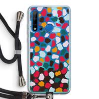 CaseCompany Colored Giraffe: Huawei P20 Lite (2019) Transparant Hoesje met koord