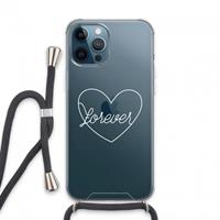CaseCompany Forever heart pastel: iPhone 13 Pro Max Transparant Hoesje met koord