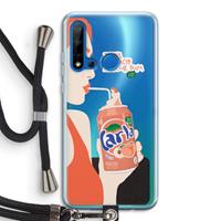 CaseCompany Peach please!: Huawei P20 Lite (2019) Transparant Hoesje met koord